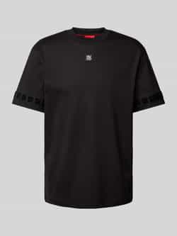 Hugo Boss Zwart Katoen Ronde Hals Logo T-shirt Black Heren