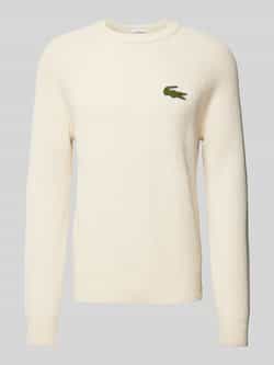 Lacoste Witte Sweatshirt met Krokodillenbadge White Heren