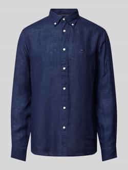 Tommy Hilfiger Overhemd Lange Mouw MW0MW34602 LINEN PIGMENT DYED-DCC CARBON NAVY