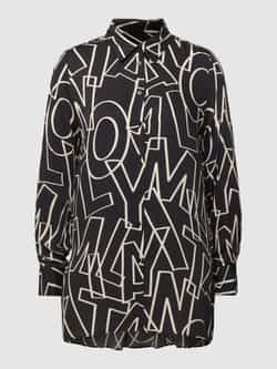 Milano italy Overhemdblouse met all-over motief van viscose