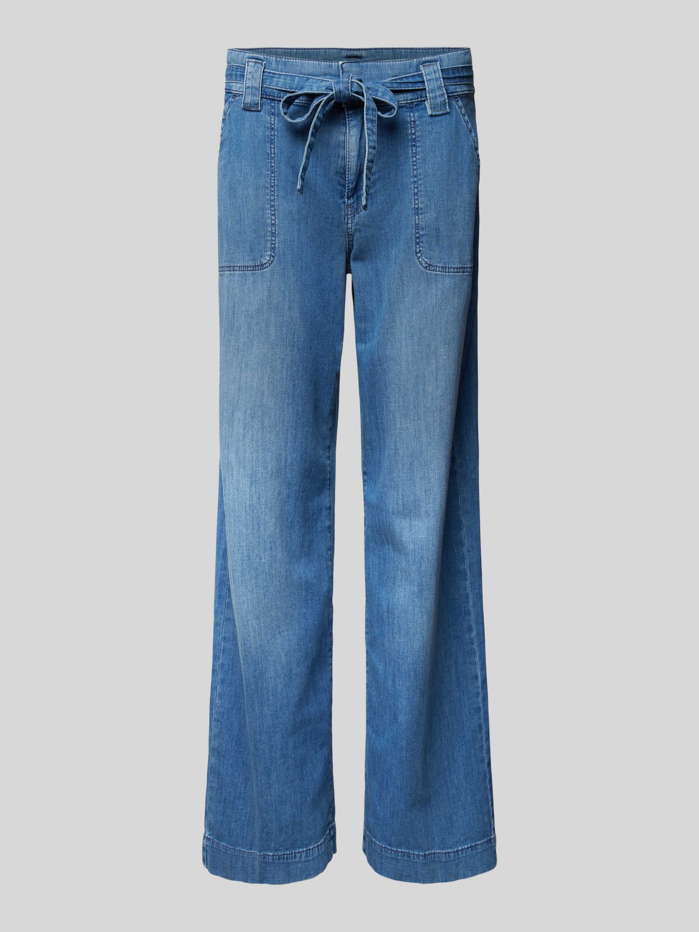 MAC Straight leg jeans met strikceintuur model 'Sienna'
