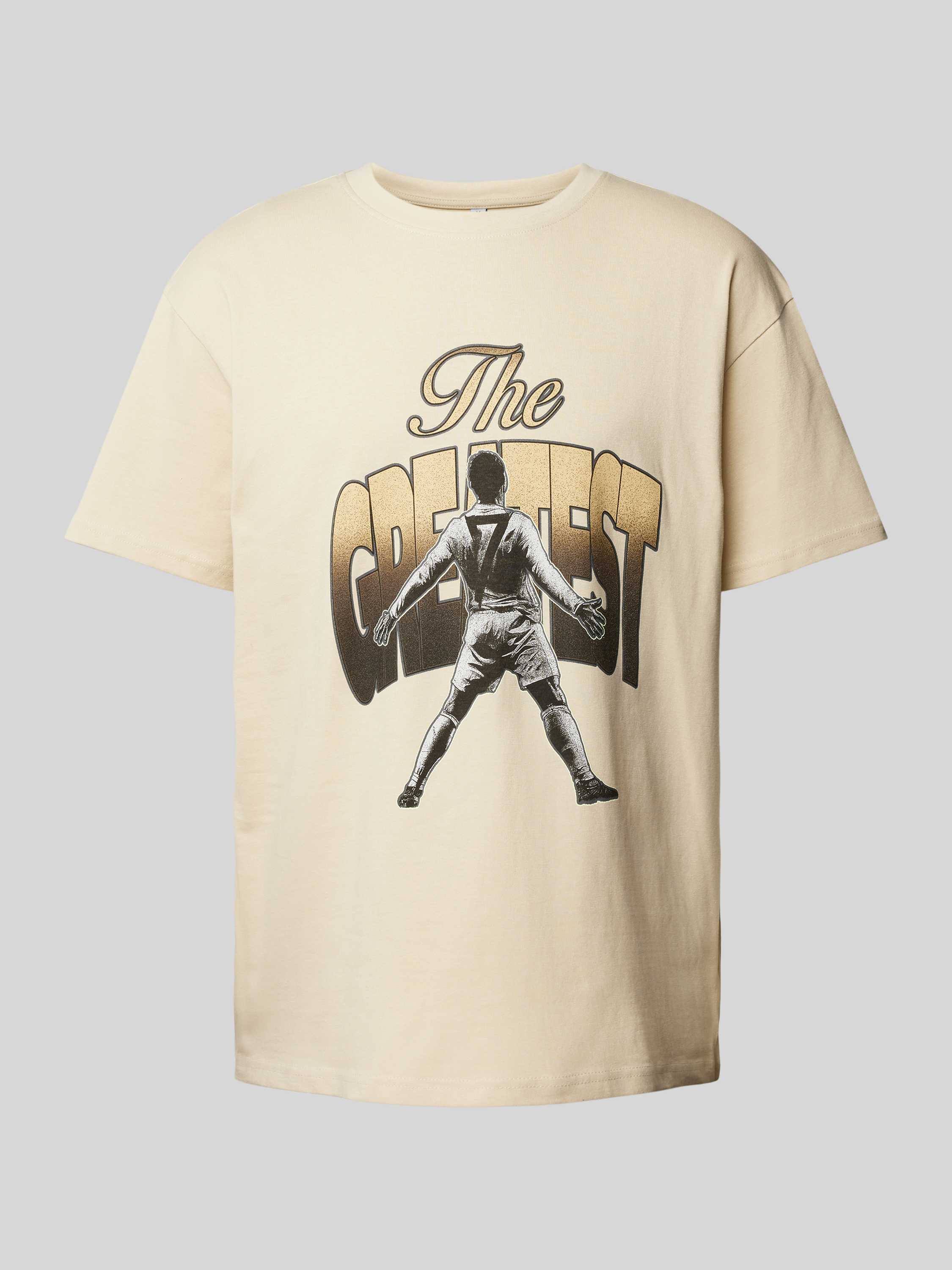 Mister tee T-shirt met motief- en statementprint model 'Greatest'
