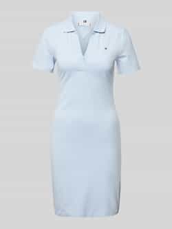 Tommy Hilfiger Polojurk SLIM OPEN NK POLO DRESS SS met geborduurde vlag