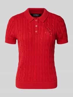 Lauren Ralph Lauren Gebreid shirt met kabelpatroon en polokraag model 'NATRISSA'
