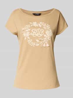 Lauren Ralph Lauren T-shirt met geribde boothals model 'GRIETA'