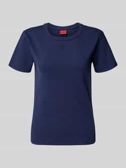 HUGO T-shirt met ronde hals en labelstitching