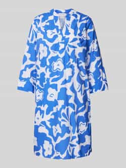 Comma Jurk met Tuniek Halslijn en All-over Print Blue Dames