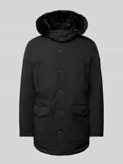 Guess Zwarte textiel parka voor mannen Black Heren