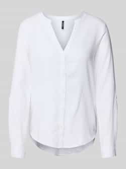 Vero Moda Regular fit blouse met lange mouwen van een mix van linnen en viscose model 'LINN'