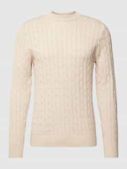 Selected Homme Gebreide pullover met kabelpatroon