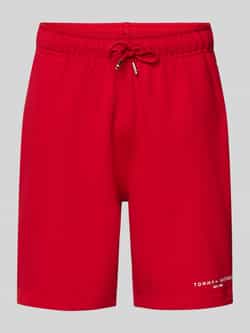 Tommy Hilfiger Regular fit sweatshorts met labelprint