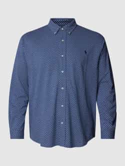 POLO Ralph Lauren Big & Tall +size regular fit overhemd met all over print preppy dot navy heather