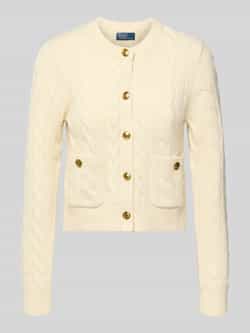 Polo Ralph Lauren Cardigan van een mix van lanawol en kasjmier met kabelpatroon