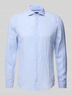 JOOP! Collection Slim fit linnen overhemd met haaikraag