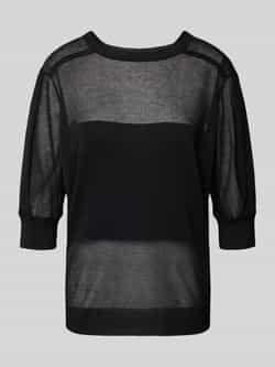 Stefanel Semi-transparante gebreide pullover met ronde hals