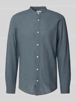 Only & Sons Slim fit linnen overhemd met opstaande kraag model 'CAIDEN'