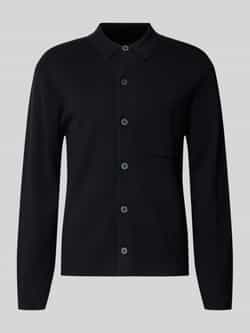 Christian Berg Men Regular fit cardigan van wolmix met borstzak