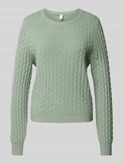 Q S designed by Trui met ronde hals met structuurpatroon