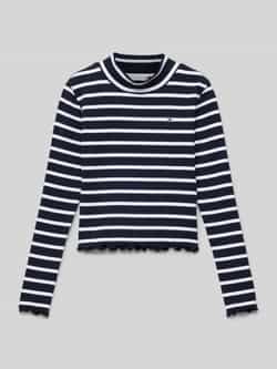 Tommy Hilfiger Teens Shirt met lange mouwen in riblook met opstaande kraag