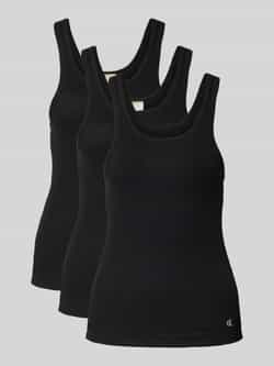 Calvin Klein Underwear Tanktop met logostitching in een set van 3 stuks model 'Scoop'