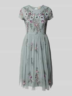 Lace & Beads Knielange cocktailjurk met pailletten