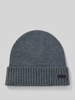 Boss Beanie met labelbadge model 'Fati'