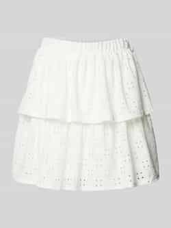 Pieces Minirok in laagjeslook in wit