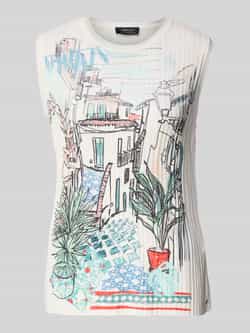 Marc Cain Tanktop met geribde ronde hals
