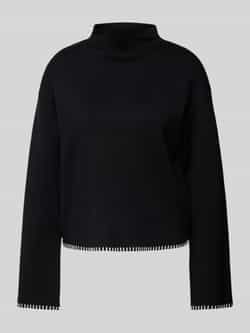 Jake*s Collection Gebreide pullover van viscosemix met opstaande kraag