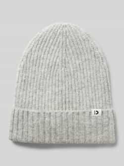Tom Tailor Denim Ribgebreide beanie met logopatch op de omslag