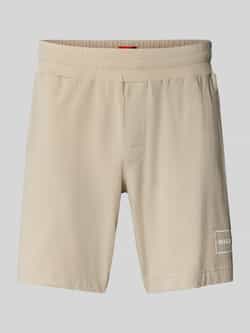 HUGO Korte broek met labelprint en elastische band model 'Laze'