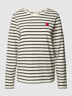 Marc O'Polo Shirt met lange mouwen streepmotief en motiefprint