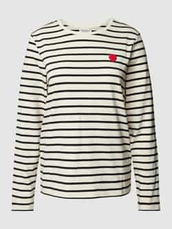 Marc O'Polo Shirt met lange mouwen streepmotief en motiefprint