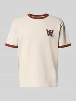 Wood T-shirt met geribde ronde hals model 'Parker'