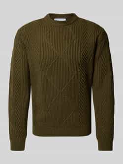Manuel Ritz Gebreide pullover met kabelpatroon en ronde hals