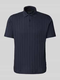 Marc O'Polo Regular fit poloshirt van een mix van katoen en jersey met brede ribstructuur
