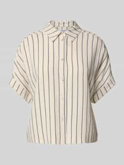 Selected Femme Korte blouse van een mix van viscose en linnen model 'VIVA'