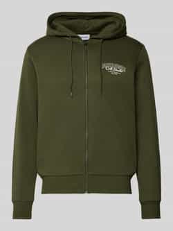 jack & jones Sweatjack met capuchon en labelprint model 'MAKOTO'