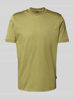 Boss T-shirt met geribde ronde hals model 'Tessler'