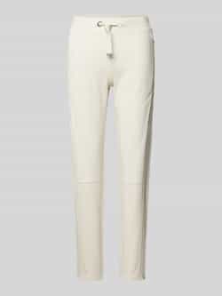 Monari Stoffen slim fit broek met structuurpatroon