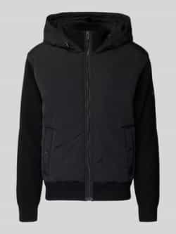 Boss Orange Regular fit gebreid jack met voorkant in blousonstijl model 'KIACCIO'