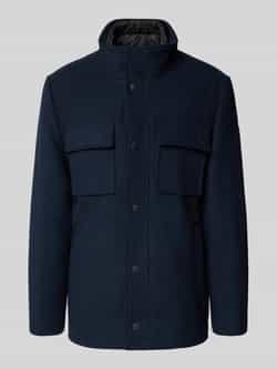 Tom Tailor Regular fit lange wollen jas van wolmix met afneembare binnenkraag