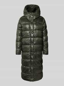 Blauer Usa Gewatteerde lange jas met labeldetail model 'BELLEVUE'