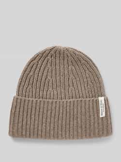 Marc O'Polo Beanie van een hoogwaardige mix van scheerwol en kasjmier met geribde omslag