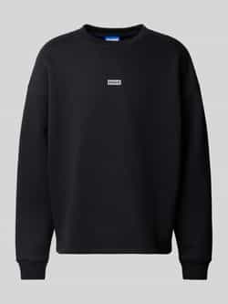 Hugo Blue Oversized sweatshirt met labelprint model 'Naviu'