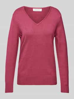 Christian Berg Woman Gebreide pullover met afgeronde V-hals