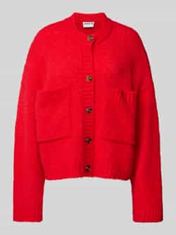 Jake*s Casual Oversized gebreid jack met wol en knoopsluiting