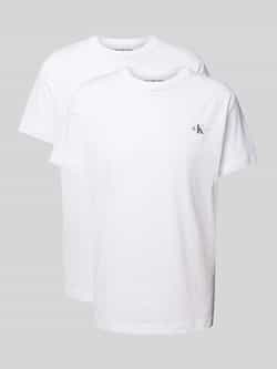 Calvin Klein Jeans T-shirt met labelprint in een set van 2 stuks