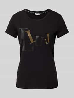 Liu Jo White T-shirt met labelprint en ronde hals