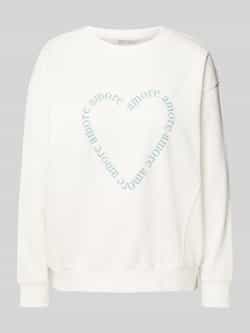 Tom Tailor Denim Comfort fit sweatshirt van katoenmix met tekstprint
